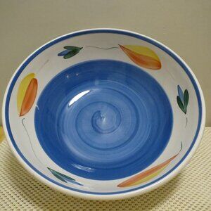 Large TRE CI Pasta Serving Bowl 12" Leaf Motif Made in Italy